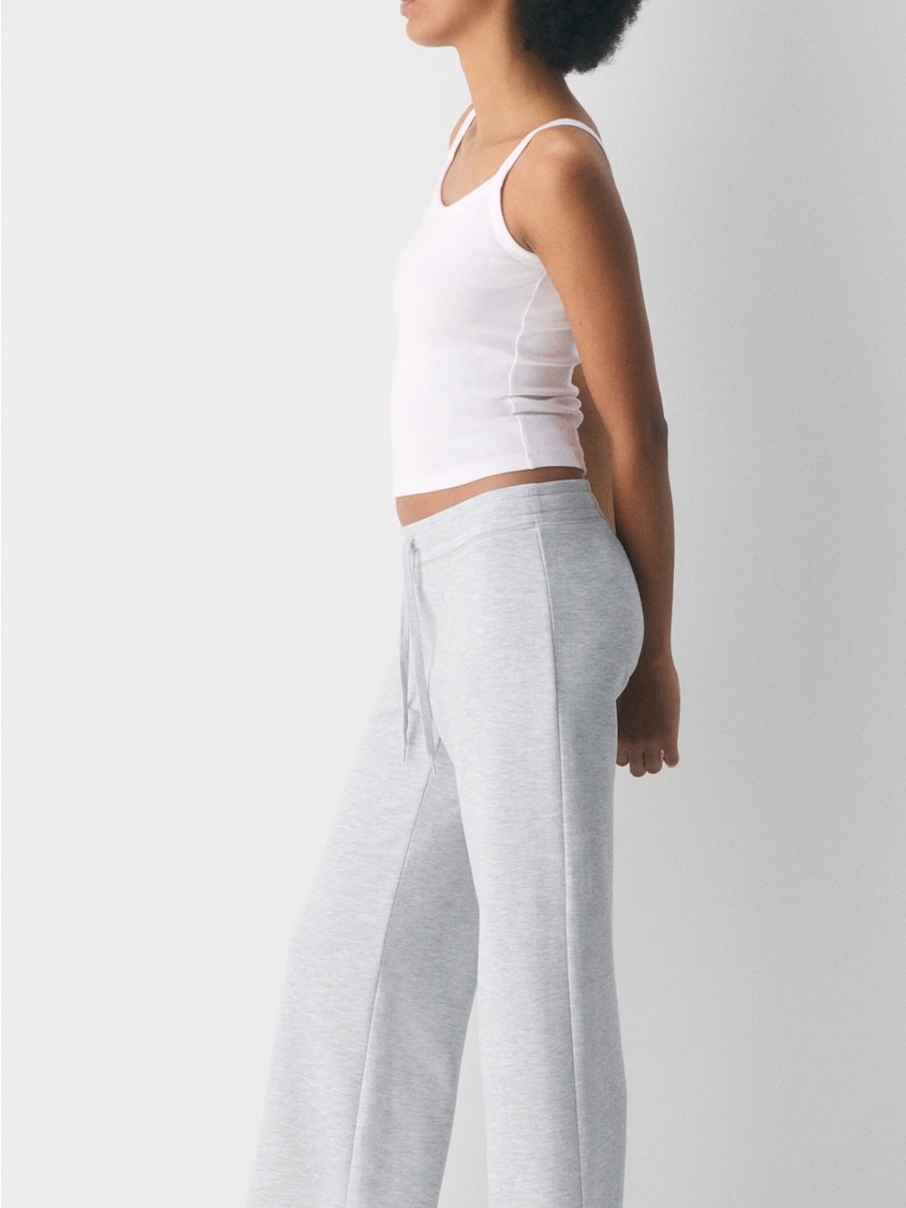 TNA Light Gray Wide-Leg Lounge Pant